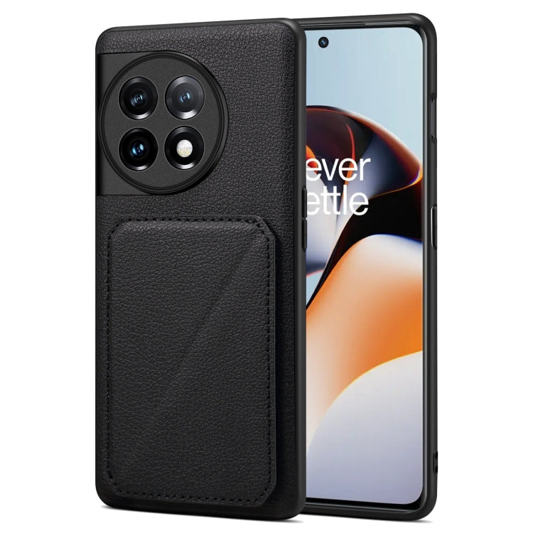 Denior Imitation Calf Leather Back Phone Case with Holder, For OnePlus Nord CE 3 5G / OPPO K11, For OnePlus Ace 2 Pro 5G, For OnePlus Nord CE 3 Lite / N30, For OnePlus Ace 2 V / Nord 3 5G, For OnePlus Ace 2 / 11R 5G, For OnePlus 11 5G