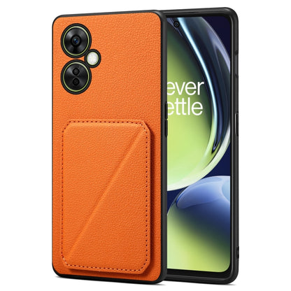 Denior Imitation Calf Leather Back Phone Case with Holder, For OnePlus Nord CE 3 5G / OPPO K11, For OnePlus Ace 2 Pro 5G, For OnePlus Nord CE 3 Lite / N30, For OnePlus Ace 2 V / Nord 3 5G, For OnePlus Ace 2 / 11R 5G, For OnePlus 11 5G