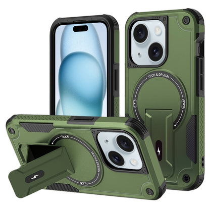 Armor Magsafe Holder PC Hybrid TPU Phone Case, For iPhone 15, For iPhone 14 Plus, For iPhone 14, For iPhone 14 Pro