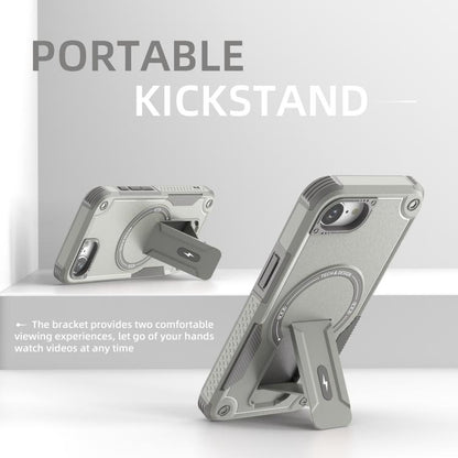 Armor Magsafe Holder PC Hybrid TPU Phone Case, For iPhone 17e / 16e, For iPhone 16 Pro Max, For iPhone 16 Pro, For iPhone 16 Plus