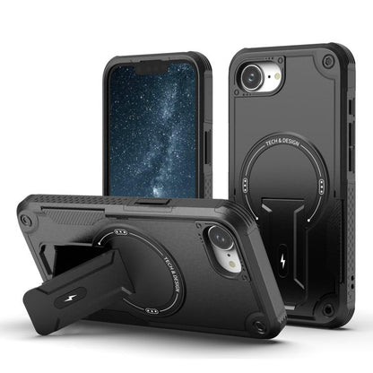 Armor Magsafe Holder PC Hybrid TPU Phone Case, For iPhone 17e / 16e, For iPhone 16 Pro Max, For iPhone 16 Pro, For iPhone 16 Plus