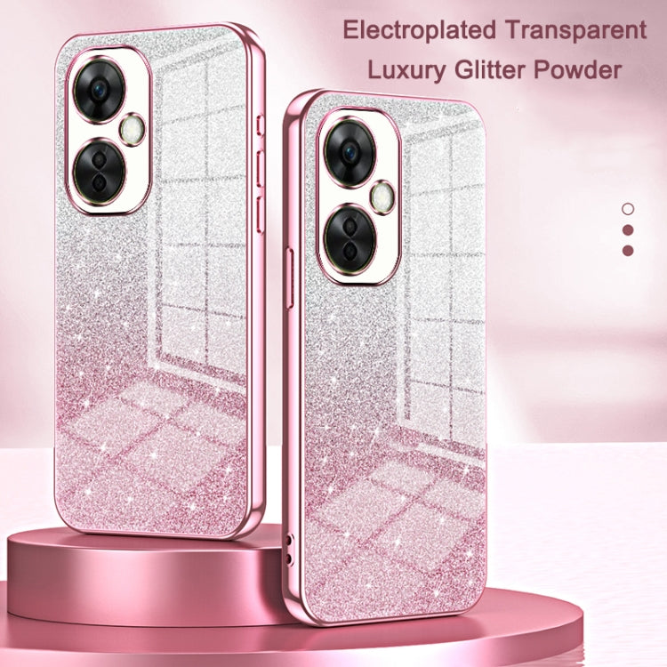 Gradient Glitter Powder Electroplated Phone Case, For OnePlus 8 Pro, For OnePlus 8