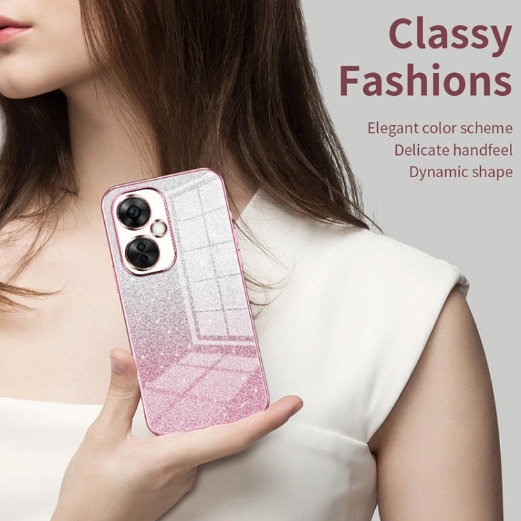 Gradient Glitter Powder Electroplated Phone Case, For OnePlus 8 Pro, For OnePlus 8