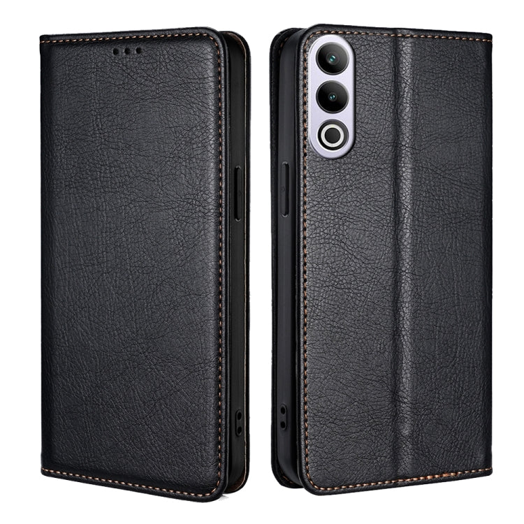 Gloss Oil Solid Color Magnetic Leather Phone Case