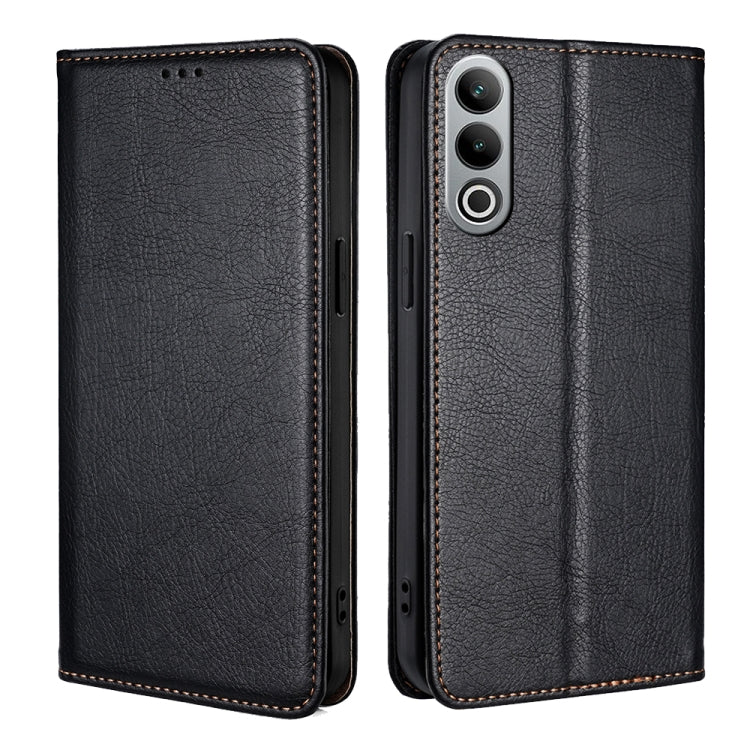Gloss Oil Solid Color Magnetic Leather Phone Case