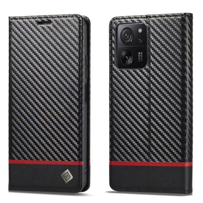 LC.IMEEKE Carbon Fiber Texture Flip Leather Phone Case