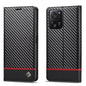 LC.IMEEKE Carbon Fiber Texture Flip Leather Phone Case