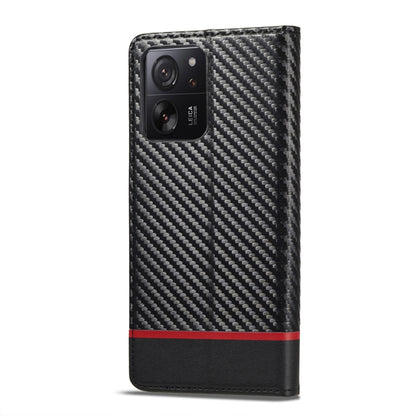 LC.IMEEKE Carbon Fiber Texture Flip Leather Phone Case