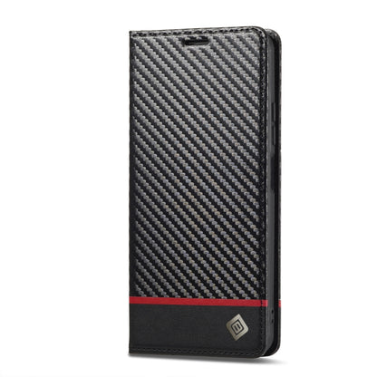 LC.IMEEKE Carbon Fiber Texture Flip Leather Phone Case