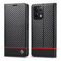 LC.IMEEKE Carbon Fiber Texture Flip Leather Phone Case