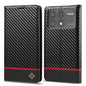 LC.IMEEKE Carbon Fiber Texture Flip Leather Phone Case