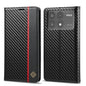 LC.IMEEKE Carbon Fiber Texture Flip Leather Phone Case