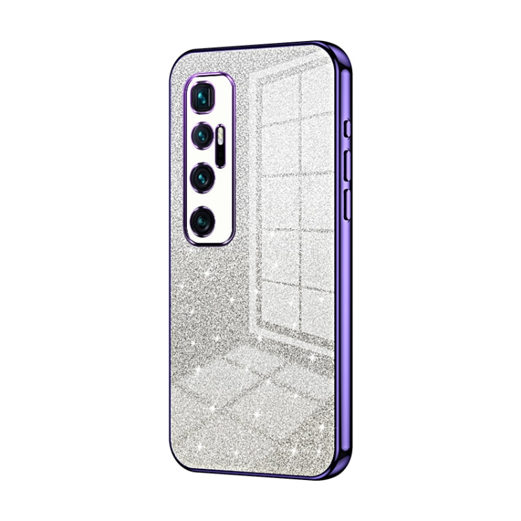 Gradient Glitter Powder Electroplated Phone Case, For Xiaomi Mi 10 Ultra, For Xiaomi Mi 10 Pro 5G, For Xiaomi Mi 10 5G