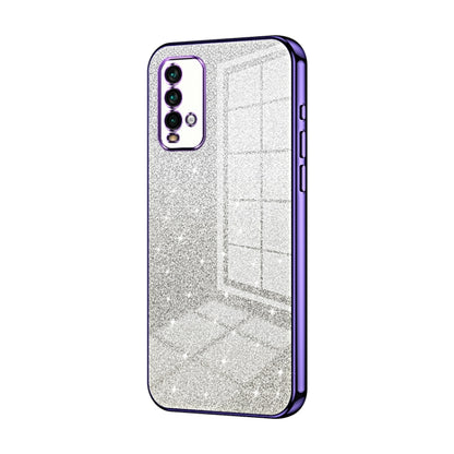 Gradient Glitter Powder Electroplated Phone Case, For Xiaomi Redmi Note 9 5G / Note 9T, For Xiaomi Redmi Note 9 Pro 5G/Mi 10T Lite, For Xiaomi Redmi Note 9 4G