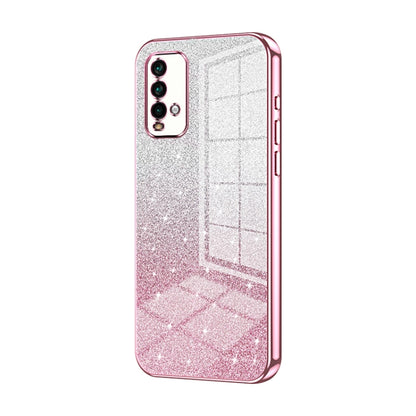 Gradient Glitter Powder Electroplated Phone Case, For Xiaomi Redmi Note 9 5G / Note 9T, For Xiaomi Redmi Note 9 Pro 5G/Mi 10T Lite, For Xiaomi Redmi Note 9 4G