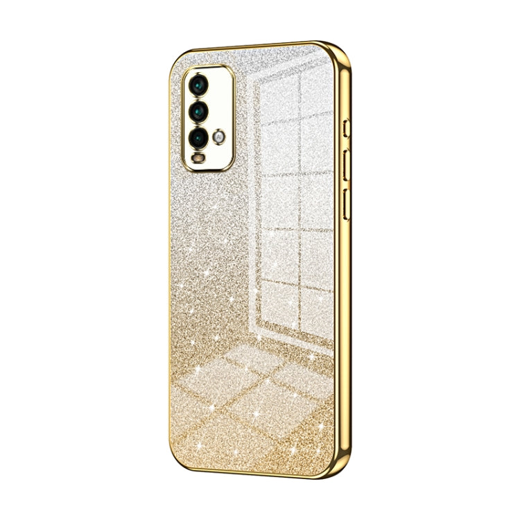Gradient Glitter Powder Electroplated Phone Case, For Xiaomi Redmi Note 9 5G / Note 9T, For Xiaomi Redmi Note 9 Pro 5G/Mi 10T Lite, For Xiaomi Redmi Note 9 4G