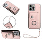 Organ Card Bag Ring Holder PU Phone Case with Lanyard, For iPhone 14 Plus, For iPhone 14, For iPhone 14 Pro, For iPhone 14 Pro Max