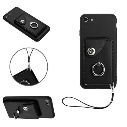 Organ Card Bag Ring Holder PU Phone Case with Lanyard, For iPhone SE 2022/SE 2020/6/7/8, For iPhone 13 Pro Max, For iPhone 13 Pro, For iPhone 13