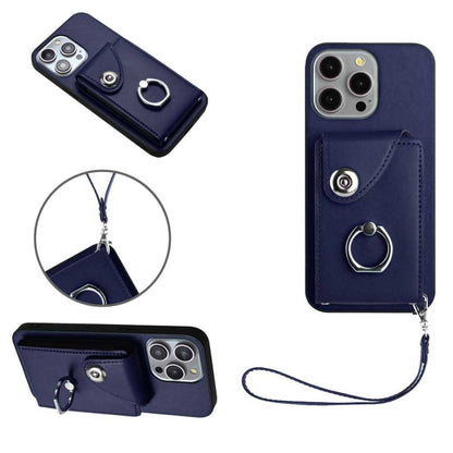 Organ Card Bag Ring Holder PU Phone Case with Lanyard, For iPhone SE 2022/SE 2020/6/7/8, For iPhone 13 Pro Max, For iPhone 13 Pro, For iPhone 13