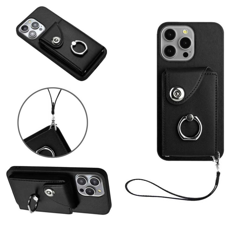 Organ Card Bag Ring Holder PU Phone Case with Lanyard, For iPhone SE 2022/SE 2020/6/7/8, For iPhone 13 Pro Max, For iPhone 13 Pro, For iPhone 13