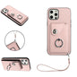 Organ Card Bag Ring Holder PU Phone Case with Lanyard, For iPhone 13 mini, For iPhone 12, For iPhone 12 Pro Max, For iPhone 12 Pro