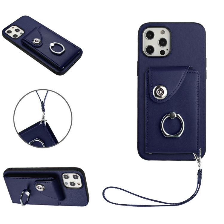 Organ Card Bag Ring Holder PU Phone Case with Lanyard, For iPhone 12 mini, For iPhone 11 Pro Max, For iPhone 11, For iPhone 11 Pro