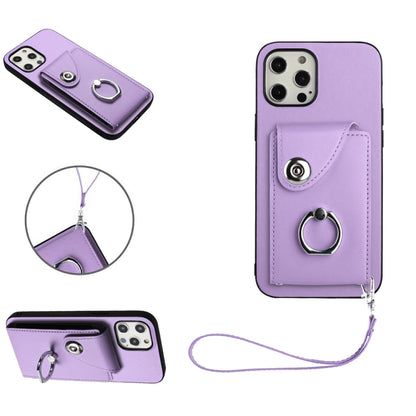 Organ Card Bag Ring Holder PU Phone Case with Lanyard, For iPhone 12 mini, For iPhone 11 Pro Max, For iPhone 11, For iPhone 11 Pro