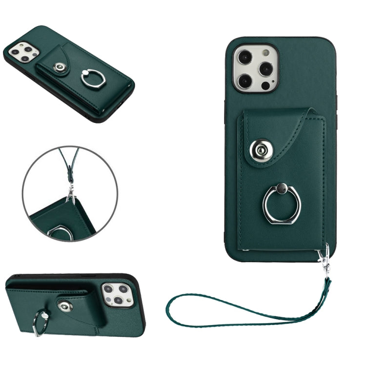 Organ Card Bag Ring Holder PU Phone Case with Lanyard, For iPhone 12 mini, For iPhone 11 Pro Max, For iPhone 11, For iPhone 11 Pro