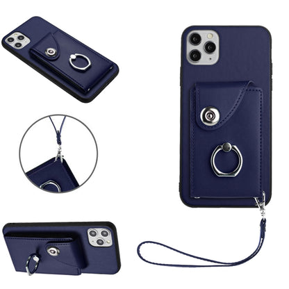 Organ Card Bag Ring Holder PU Phone Case with Lanyard, For iPhone 12 mini, For iPhone 11 Pro Max, For iPhone 11, For iPhone 11 Pro