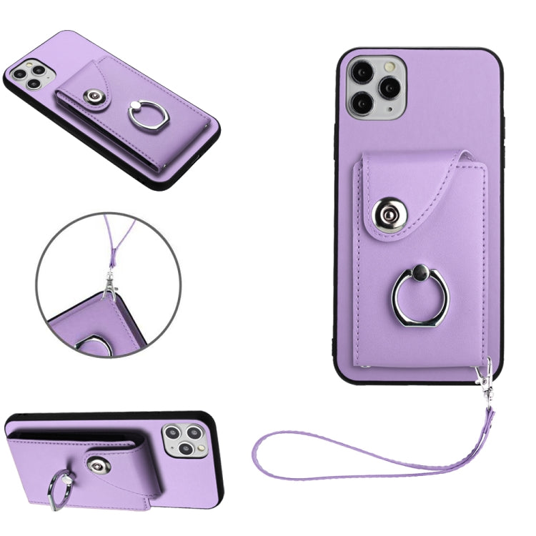 Organ Card Bag Ring Holder PU Phone Case with Lanyard, For iPhone 12 mini, For iPhone 11 Pro Max, For iPhone 11, For iPhone 11 Pro
