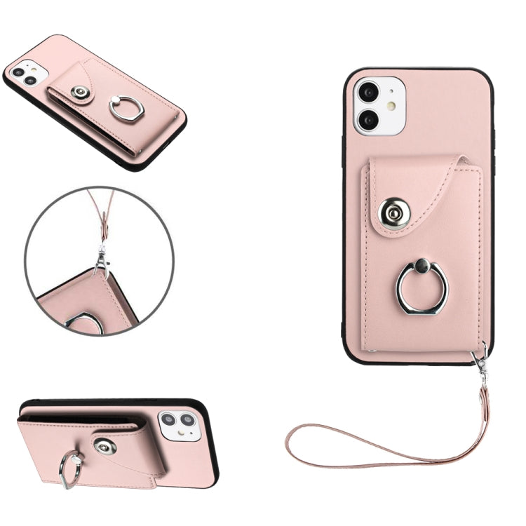 Organ Card Bag Ring Holder PU Phone Case with Lanyard, For iPhone 12 mini, For iPhone 11 Pro Max, For iPhone 11, For iPhone 11 Pro