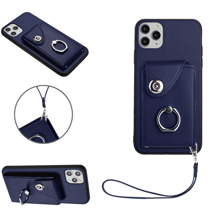 Organ Card Bag Ring Holder PU Phone Case with Lanyard, For iPhone 12 mini, For iPhone 11 Pro Max, For iPhone 11, For iPhone 11 Pro