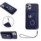 Organ Card Bag Ring Holder PU Phone Case with Lanyard, For iPhone 12 mini, For iPhone 11 Pro Max, For iPhone 11, For iPhone 11 Pro