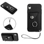 Organ Card Bag Ring Holder PU Phone Case with Lanyard, For iPhone XS / X, For iPhone XR, For iPhone XS Max, For iPhone 8 Plus / 7 Plus
