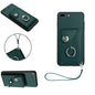 Organ Card Bag Ring Holder PU Phone Case with Lanyard, For iPhone XS / X, For iPhone XR, For iPhone XS Max, For iPhone 8 Plus / 7 Plus