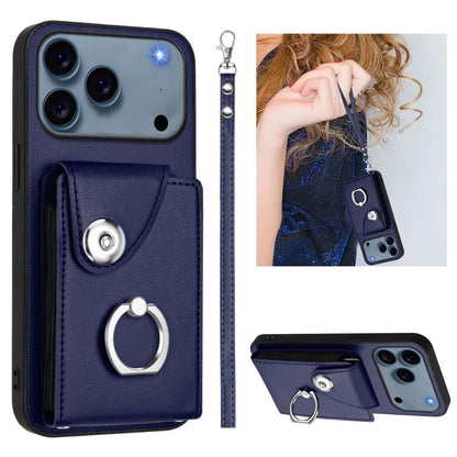 Organ Card Bag Ring Holder PU Phone Case with Lanyard, For iPhone 18 Pro / 17 Pro, For iPhone 18 Pro Max / 17 Pro Max, For iPhone 17, For iPhone Air