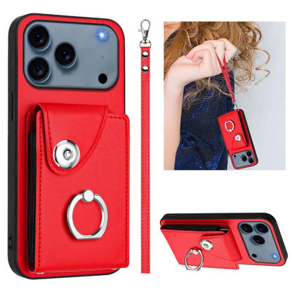 Organ Card Bag Ring Holder PU Phone Case with Lanyard, For iPhone 18 Pro / 17 Pro, For iPhone 18 Pro Max / 17 Pro Max, For iPhone 17, For iPhone Air