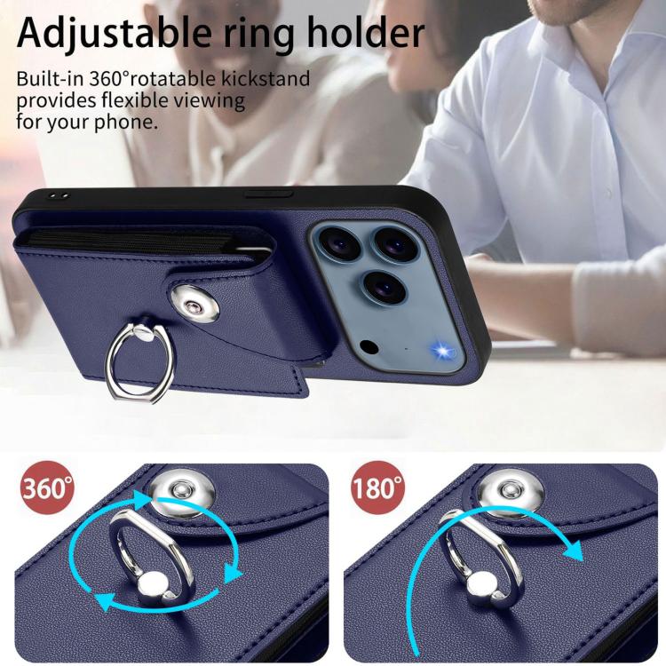 Organ Card Bag Ring Holder PU Phone Case with Lanyard, For iPhone 18 Pro / 17 Pro, For iPhone 18 Pro Max / 17 Pro Max, For iPhone 17, For iPhone Air