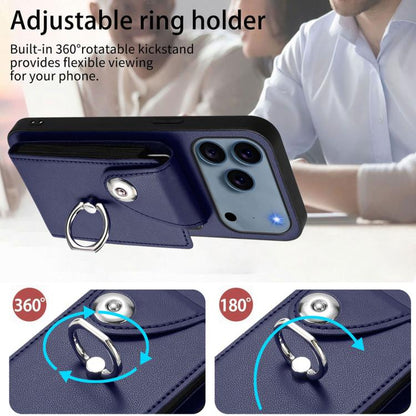 Organ Card Bag Ring Holder PU Phone Case with Lanyard, For iPhone 18 Pro / 17 Pro, For iPhone 18 Pro Max / 17 Pro Max, For iPhone 17, For iPhone Air