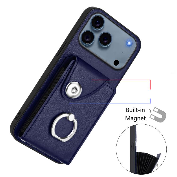 Organ Card Bag Ring Holder PU Phone Case with Lanyard, For iPhone 18 Pro / 17 Pro, For iPhone 18 Pro Max / 17 Pro Max, For iPhone 17, For iPhone Air