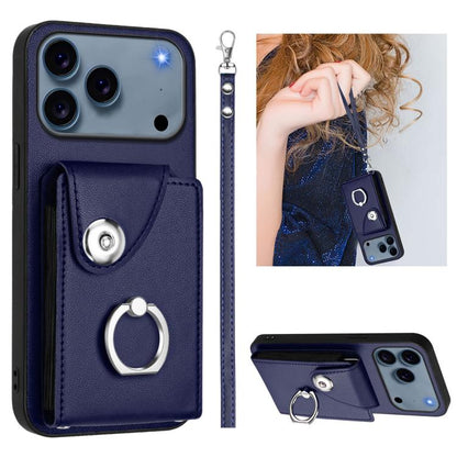 Organ Card Bag Ring Holder PU Phone Case with Lanyard, For iPhone 18 Pro / 17 Pro, For iPhone 18 Pro Max / 17 Pro Max, For iPhone 17, For iPhone Air