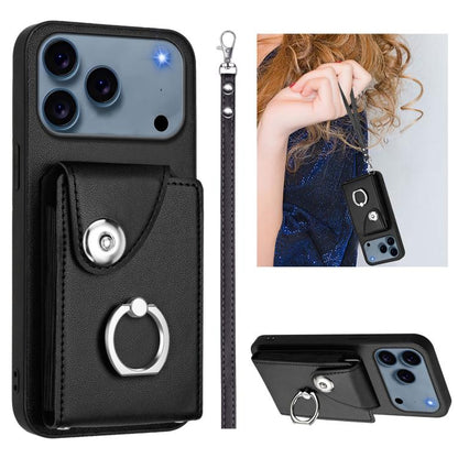 Organ Card Bag Ring Holder PU Phone Case with Lanyard, For iPhone 18 Pro / 17 Pro, For iPhone 18 Pro Max / 17 Pro Max, For iPhone 17, For iPhone Air