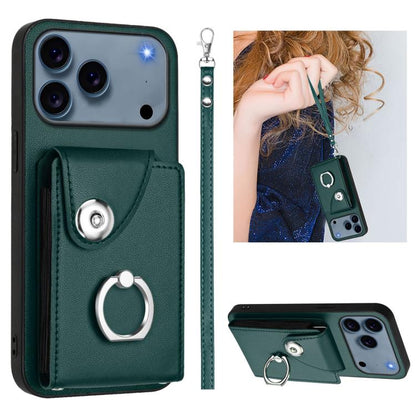 Organ Card Bag Ring Holder PU Phone Case with Lanyard, For iPhone 18 Pro / 17 Pro, For iPhone 18 Pro Max / 17 Pro Max, For iPhone 17, For iPhone Air