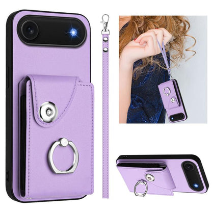 Organ Card Bag Ring Holder PU Phone Case with Lanyard, For iPhone 18 Pro / 17 Pro, For iPhone 18 Pro Max / 17 Pro Max, For iPhone 17, For iPhone Air