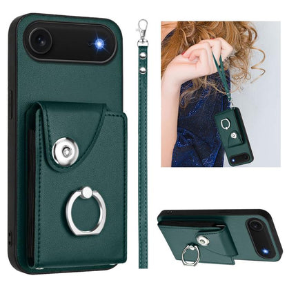 Organ Card Bag Ring Holder PU Phone Case with Lanyard, For iPhone 17 Pro Max, For iPhone 17 Pro, For iPhone 17, For iPhone Air
