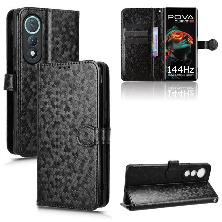 Honeycomb Dot Texture Leather Phone Case, For Tecno Pova Curve 5G, For Tecno Camon 40 Pro 4G / 5G, For Tecno Camon 40 Premier, For Tecno Camon 30s / 30s Pro
