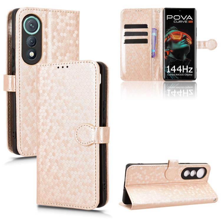 Honeycomb Dot Texture Leather Phone Case, For Tecno Pova Curve 5G, For Tecno Camon 40 Pro 4G / 5G, For Tecno Camon 40 Premier, For Tecno Camon 30s / 30s Pro