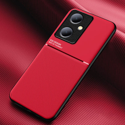 Classic Tilt Strip Grain Magnetic PC Hybrid TPU Phone Case, For vivo Y78, For vivo Y78+, For vivo Y35 4G