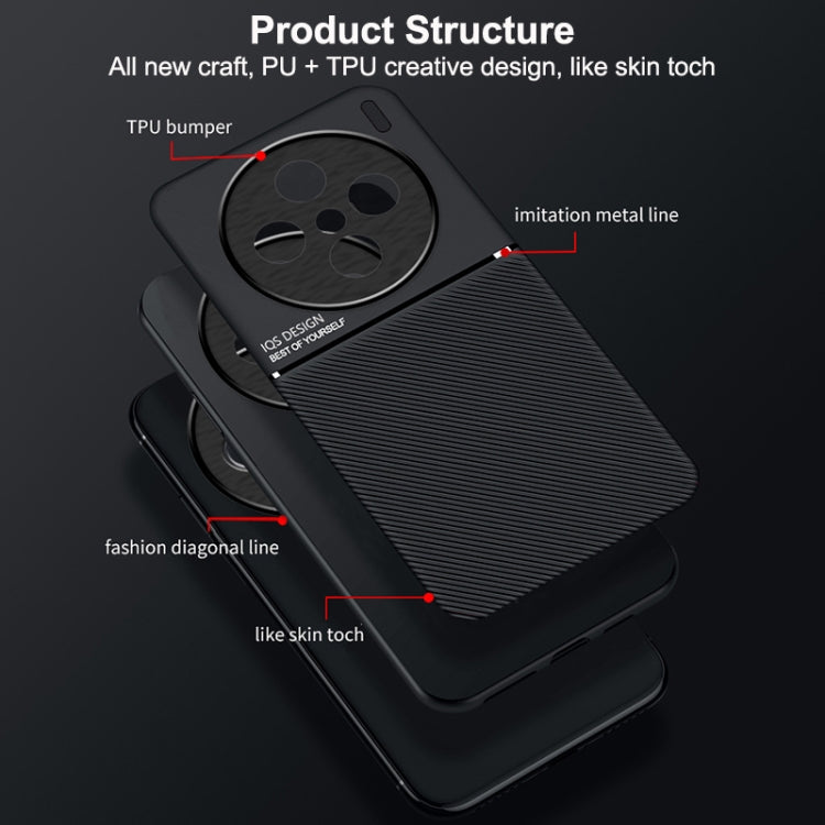 Classic Tilt Strip Grain Magnetic PC Hybrid TPU Phone Case, For vivo X200 Pro, For vivo Y300 Pro, For vivo V40 Lite, For vivo S19 Pro, For vivo S19, For vivo Y28 4G