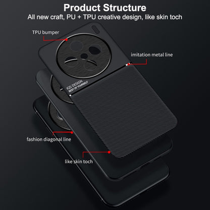 Classic Tilt Strip Grain Magnetic PC Hybrid TPU Phone Case, For vivo X200 Pro, For vivo Y300 Pro, For vivo V40 Lite, For vivo S19 Pro, For vivo S19, For vivo Y28 4G